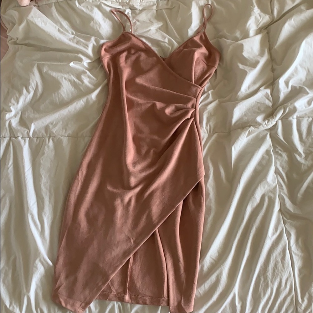 Windsor soft felt/velvet pink blush dress